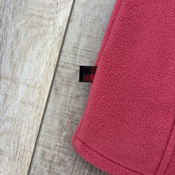 Woolrich Womens Fleece Vest Size L Soft Ruby Coral Full Zip Cozy Warm Classic - Picture 5 of 12